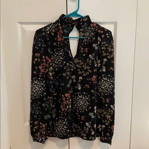 Belle Vere choker collar floral blouse
